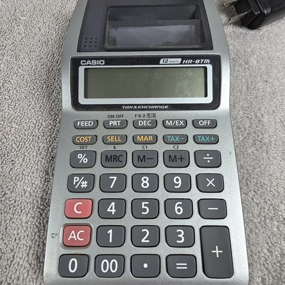 Casio Printing‎ Calculator HR-8TM Tax & Exchange 12 Digit Large Display